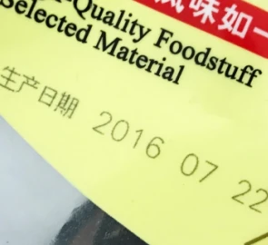 Plastic bag production date marking Plastic bag production date marking